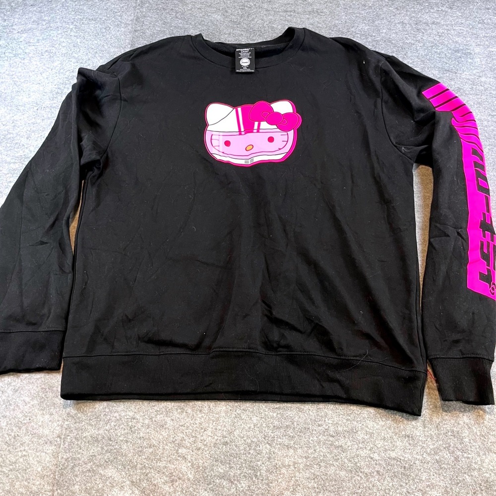 Sanrio Hello Kitty Tokyo Speed Sweatshirt Black Racing JDM Streetwear XXL New